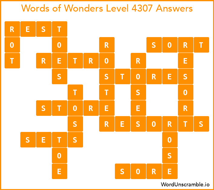 Words of Wonders Level 4307 Answers