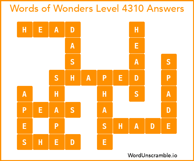 Words of Wonders Level 4310 Answers
