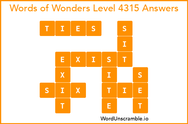 Words of Wonders Level 4315 Answers
