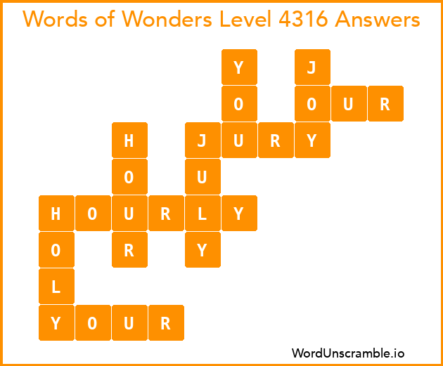 Words of Wonders Level 4316 Answers