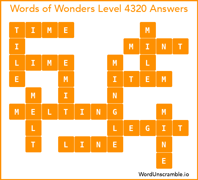 Words of Wonders Level 4320 Answers