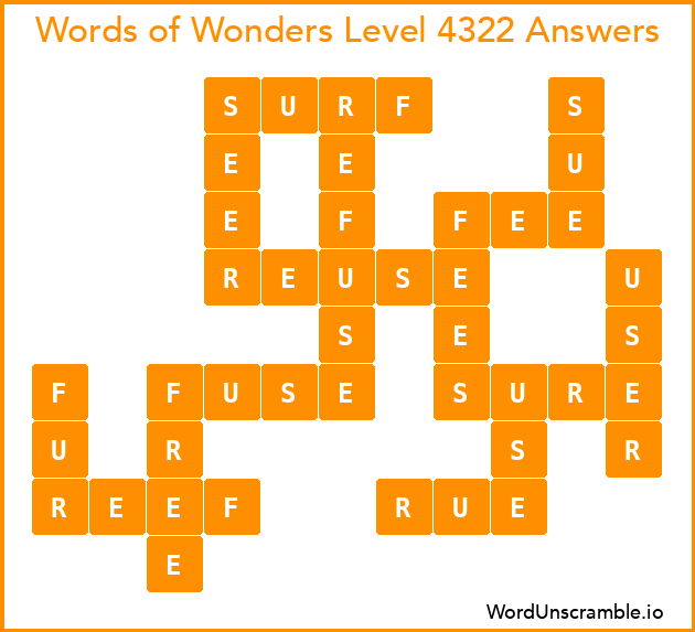 Words of Wonders Level 4322 Answers