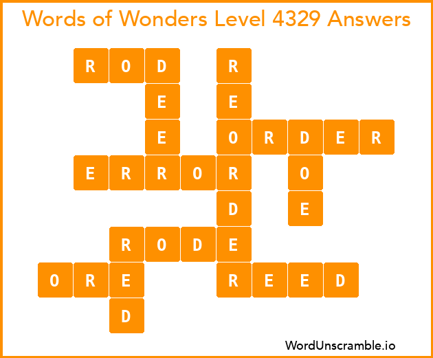 Words of Wonders Level 4329 Answers