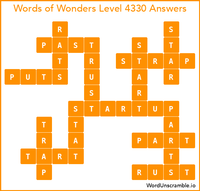 Words of Wonders Level 4330 Answers