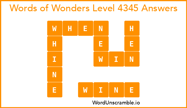 Words of Wonders Level 4345 Answers