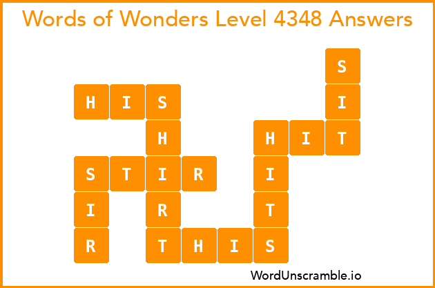 Words of Wonders Level 4348 Answers
