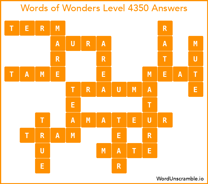 Words of Wonders Level 4350 Answers