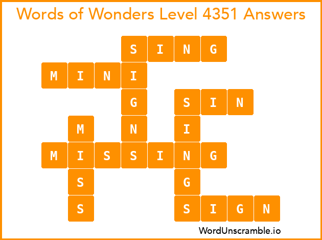 Words of Wonders Level 4351 Answers