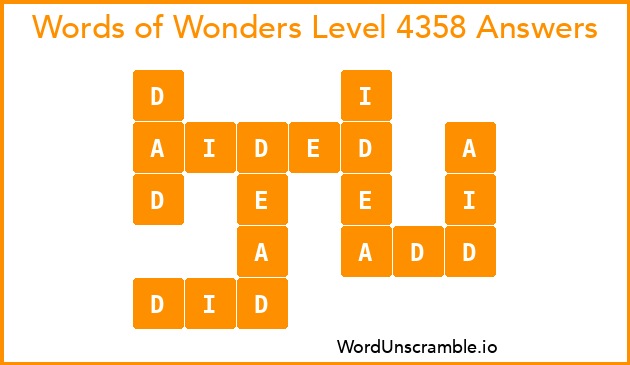 Words of Wonders Level 4358 Answers