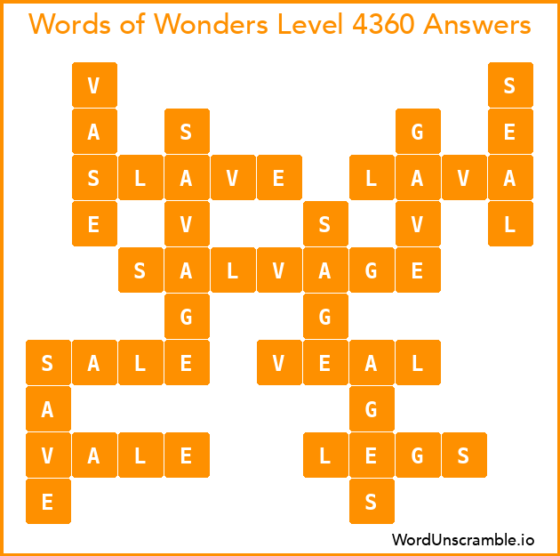 Words of Wonders Level 4360 Answers