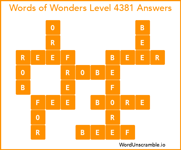 Words of Wonders Level 4381 Answers