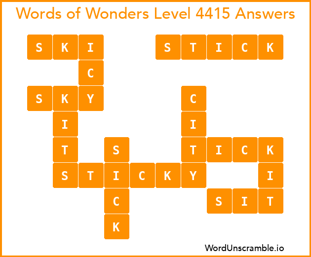 Words of Wonders Level 4415 Answers