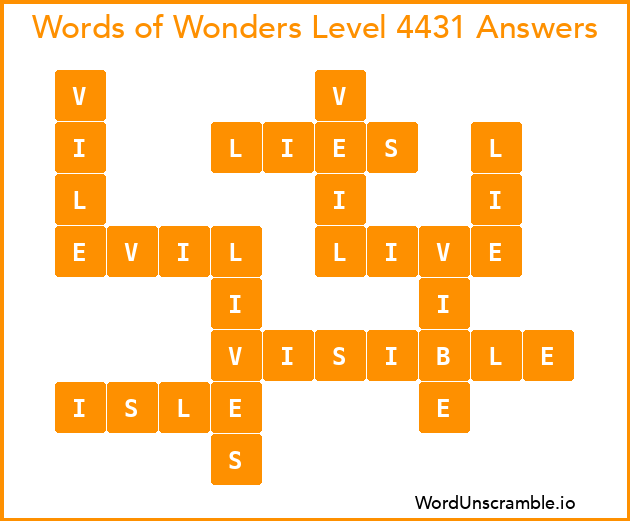 Words of Wonders Level 4431 Answers