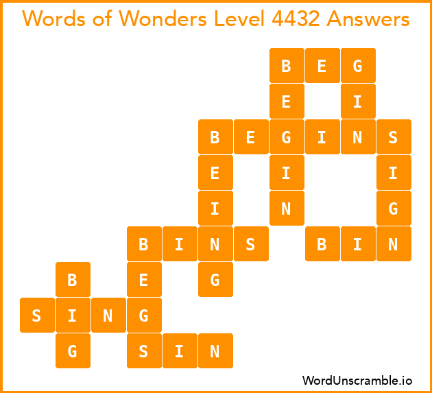 Words of Wonders Level 4432 Answers