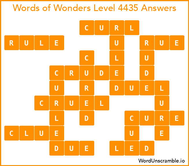 Words of Wonders Level 4435 Answers