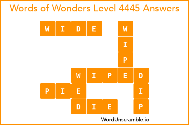 Words of Wonders Level 4445 Answers