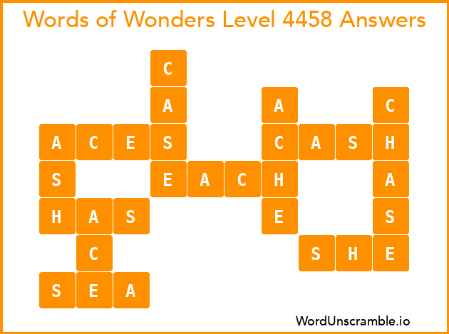 Words of Wonders Level 4458 Answers
