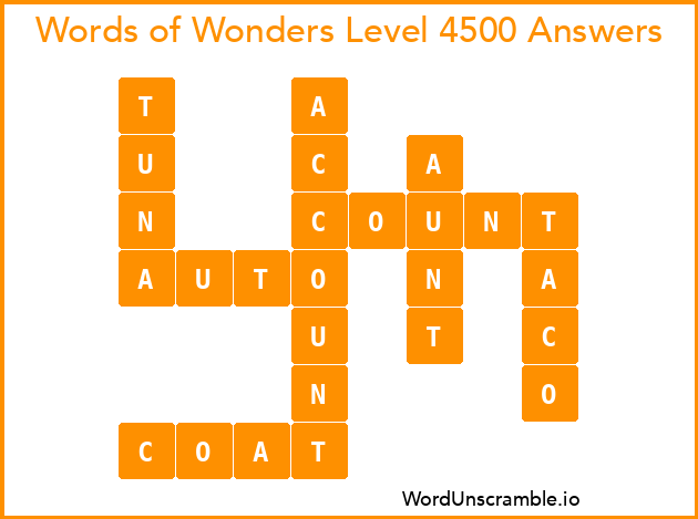 Words of Wonders Level 4500 Answers