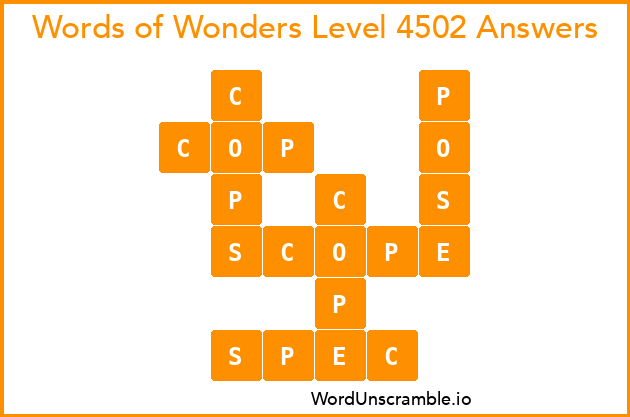 Words of Wonders Level 4502 Answers