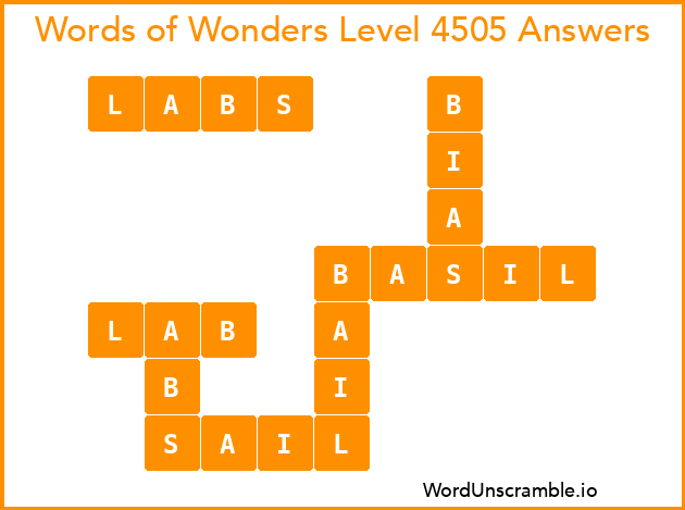 Words of Wonders Level 4505 Answers