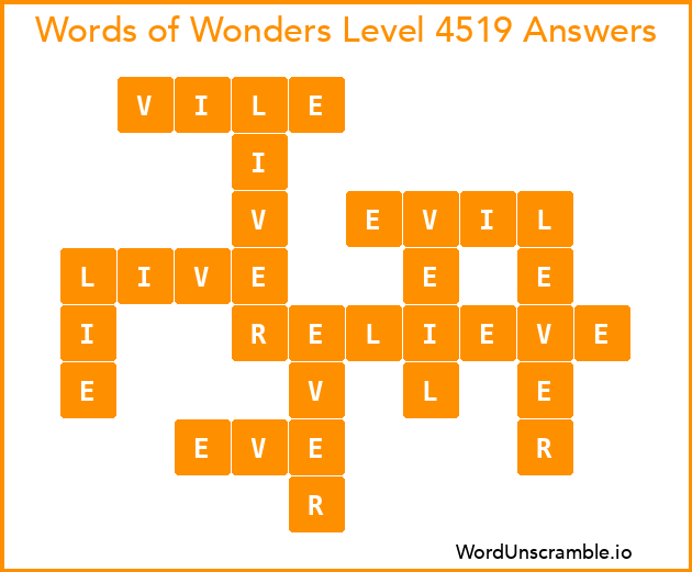 Words of Wonders Level 4519 Answers