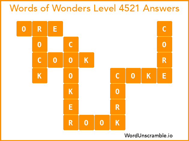 Words of Wonders Level 4521 Answers