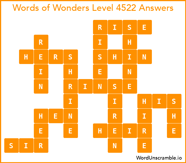 Words of Wonders Level 4522 Answers