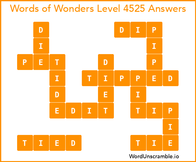 Words of Wonders Level 4525 Answers
