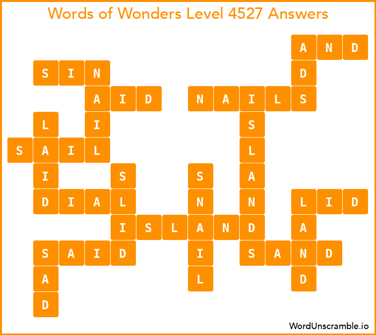 Words of Wonders Level 4527 Answers