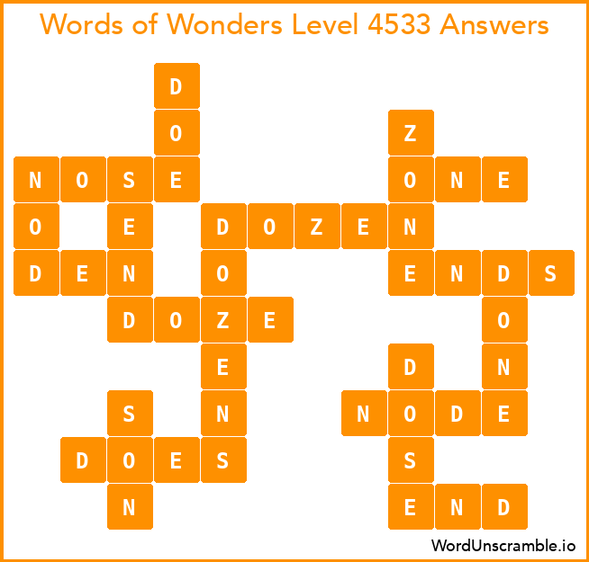 Words of Wonders Level 4533 Answers
