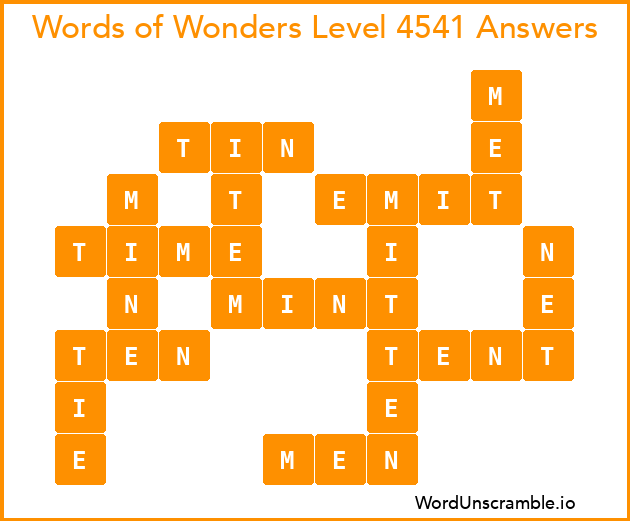 Words of Wonders Level 4541 Answers