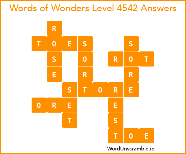 Words of Wonders Level 4542 Answers