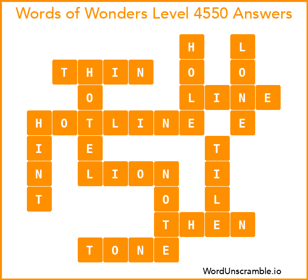 Words of Wonders Level 4550 Answers