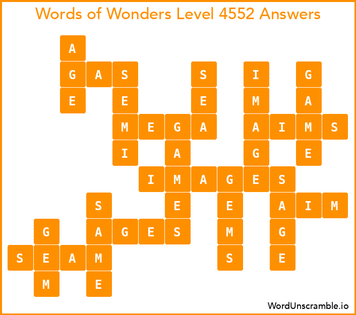 Words of Wonders Level 4552 Answers