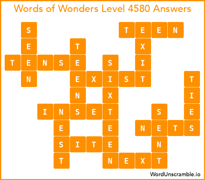 Words of Wonders Level 4580 Answers