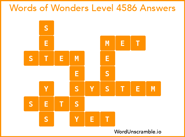 Words of Wonders Level 4586 Answers