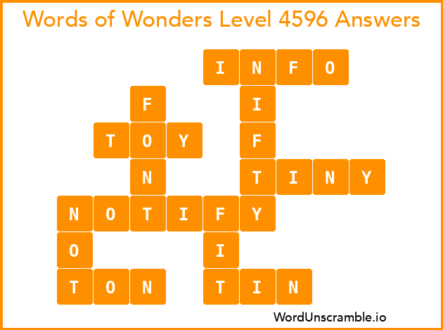 Words of Wonders Level 4596 Answers