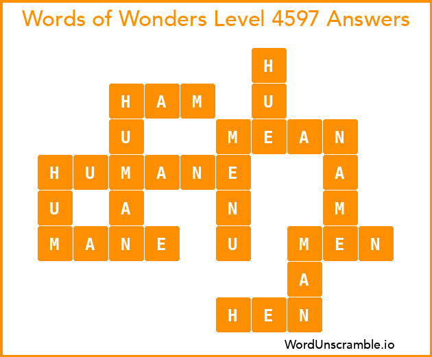 Words of Wonders Level 4597 Answers
