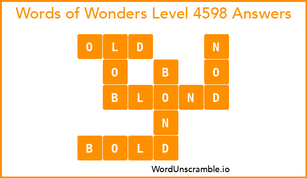 Words of Wonders Level 4598 Answers