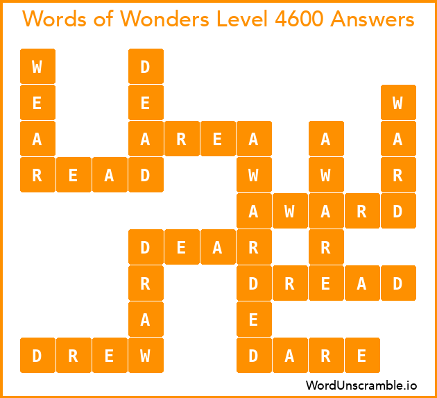 Words of Wonders Level 4600 Answers