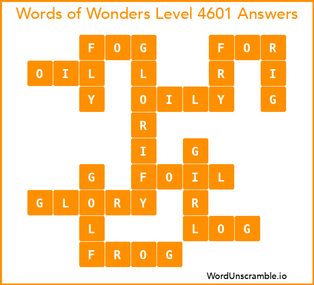 Words of Wonders Level 4601 Answers