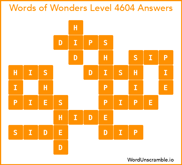 Words of Wonders Level 4604 Answers