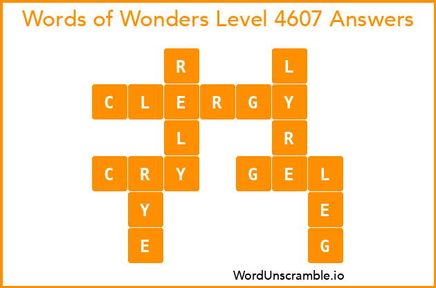 Words of Wonders Level 4607 Answers