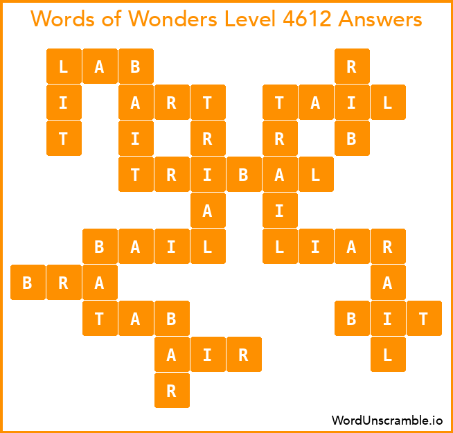 Words of Wonders Level 4612 Answers