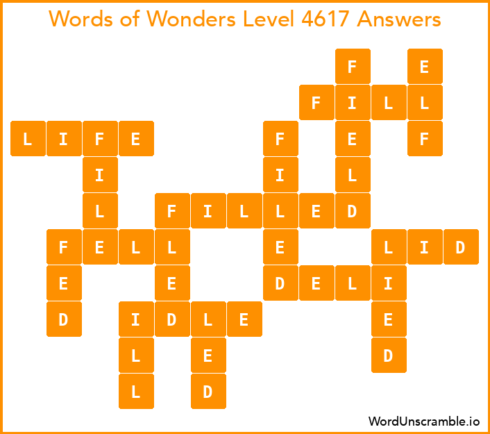 Words of Wonders Level 4617 Answers