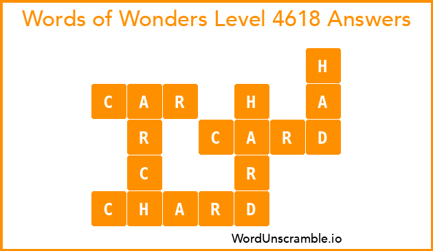 Words of Wonders Level 4618 Answers