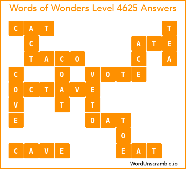 Words of Wonders Level 4625 Answers