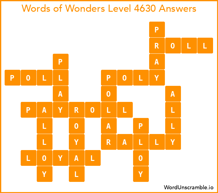 Words of Wonders Level 4630 Answers