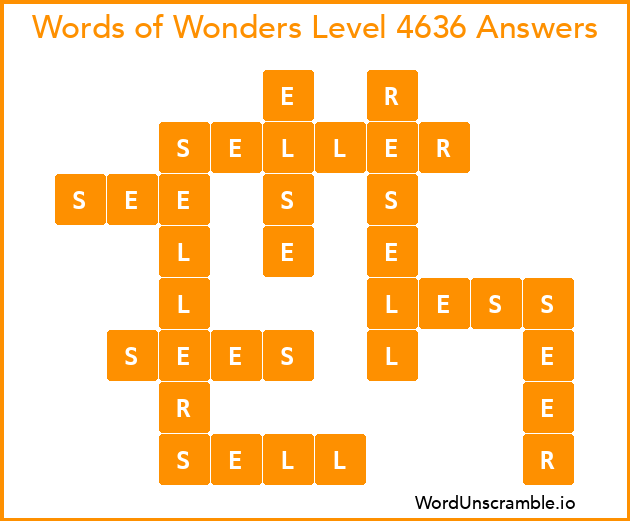 Words of Wonders Level 4636 Answers