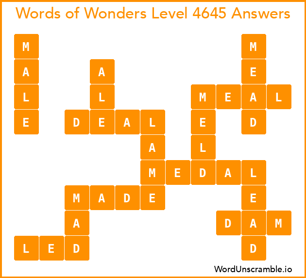 Words of Wonders Level 4645 Answers